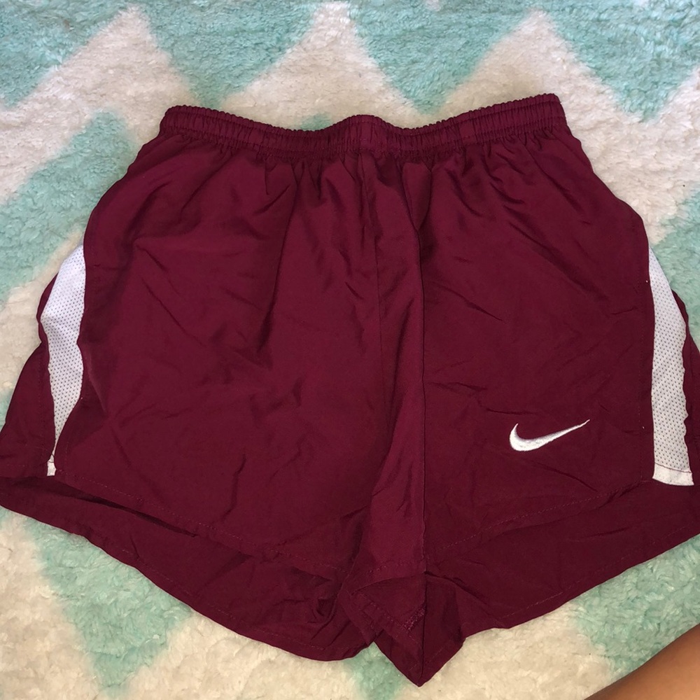 women’s garnet Nike dry fit shorts